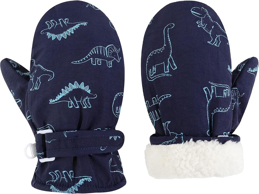 Toddler Mittens Lined Fleece Snow Gloves for Boys Girls Kids Winter Ski Gloves Baby Mittens (M)