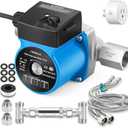 Instant Hot Water Recirculating Pump Kit with 304 Stainless Steel Bypass Valve, 20-in PEX Supply Lines for Potable Water, Smart Plug and Adapters with Rubber Washers for Tank Water Heaters