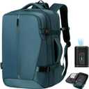 Vacuum Seal Backpack Travel with Pump, Expandable Vacuum Backpack with Air Compression System, Airback Vacpack TSA Lock Water Resistant Carry-On Luggage (Blue)