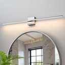 CCYCOL Bathroom Lighting Fixtures Over Mirror -32 Inch Brushed Nickel Vanity Lights for Bathroom 28W Dimming LED Vanity Light Bar 3500K Modern Wall Sconce Lighting for Mural