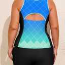 Arolina Tankini Swimsuits for Women Two Piece Athletic Bathing Suits Blouson Tankinis Top with Sporty Pockets Boy Shorts, Size 16W