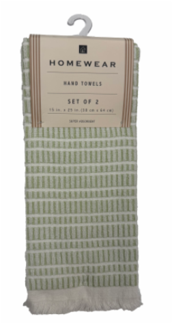 Home Wear Hand Towels  Sage Green Set of 2 15x25 Pack Of 2