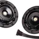 FARBIN Horns Loud Electric Car Horn Supertones 12V Horn High/Low Tone Twin Horns Kit (black)