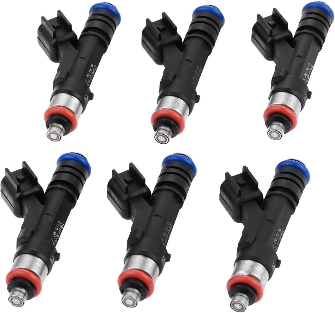 0280158119 Fuel Injectors Compatible with 2007-2010 Jeep Wrangler 3.8L, 2008-2010 Dodge Grand Caravan 3.3/3.8L, 2008-2010 Chrysler Town & Country 3.3/3.8L, 2009-2010 Routan 3.8L 04861667AA 6Pcs