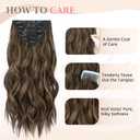Fliace Clip in Hair Extensions for Women Black with Caramel Highlights Long Wavy Hair Extensions Clip Ins 6PCS 20 Inch Synthetic Soft and Natural Thick Hair Pieces for Women