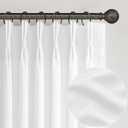 PleatedDrapes White Curtains 90 Inches Long, Pretty Closet Linen Curtain for Open Closet/Living Room Standard Window Curtain Lengths Coastal Light Filtering Semi Sheer Burgs 2 Panels Set (W40 xL90)