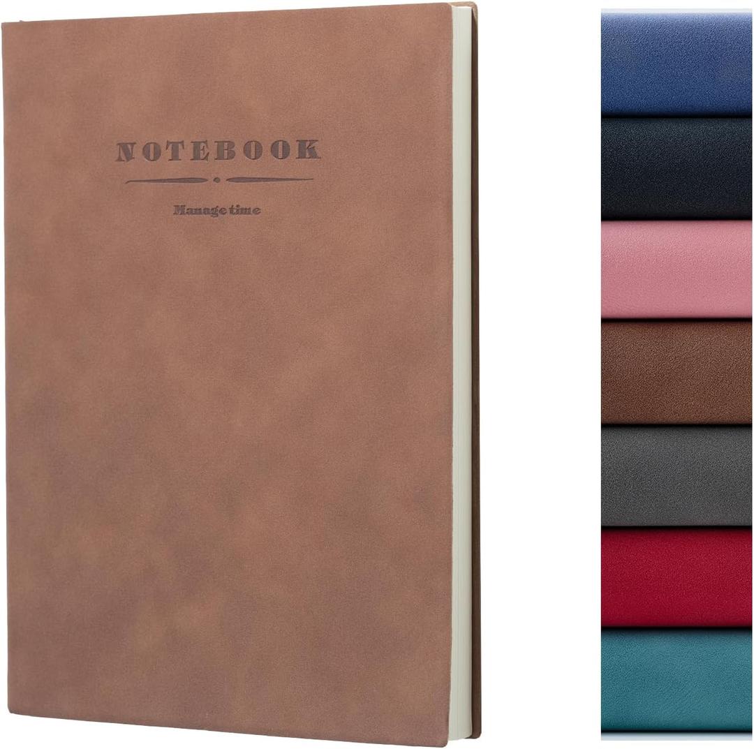 360 Pages A4 Journaling Notebooks, 100 Gsm Paper Thick Lined Journal Notebook for Women Men, Journals for Writing Soft Cover College Supplies for for Work Note Taking Perfect for Office School, Brown