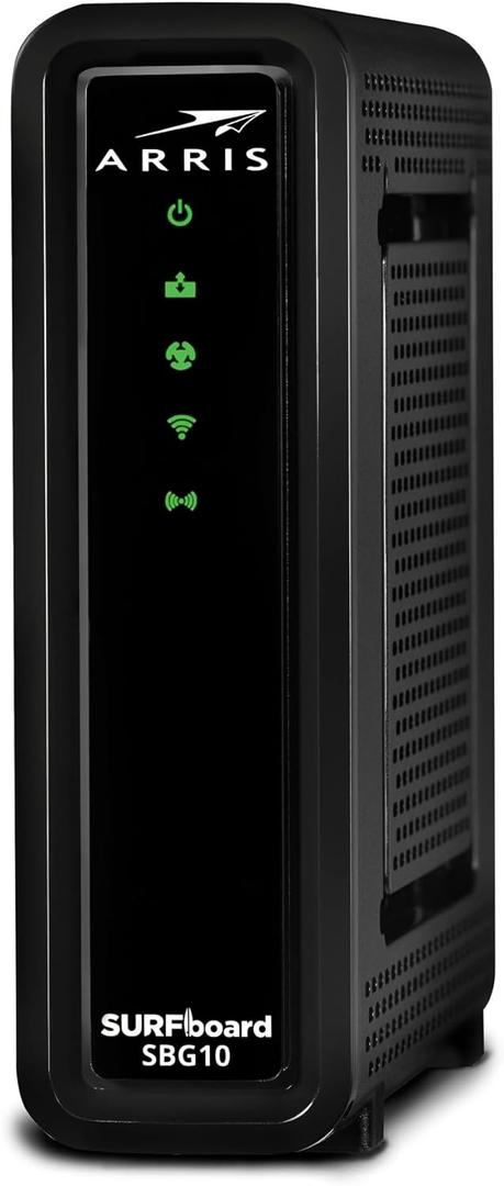 ARRIS (SBG10) - Cable Modem Router Combo - Fast DOCSIS 3.0 16 x 4 Gigabit & AC1600 WiFi, For Comcast Xfinity, Cox, Spectrum, 400 Mbps Max Internet Speeds