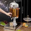 Gisafai 2 Pcs 2 Gallon Drink Dispensers for Parties, Beverage Dispenser with Stand, Stainless Steel Hot Cold Juice Dispenser with Centre Ice Core and Drip Trays for for Beer, Water Lemonade