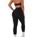 TDIFFUN Women Workout Sets 2 Piece Seamless Scrunch Butt Leggings Padded Halter Sports Bra Matching Set Gym Yoga Outfits, Black, M