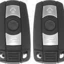 X AUTOHAUX 2pcs 315MHz KR55WK49127 Replacement Smart Proximity Keyless Entry Remote Car Key Fob for BMW 1 3 5 6 Series 2006-2014 3 Buttons with Door Key 46 Chip