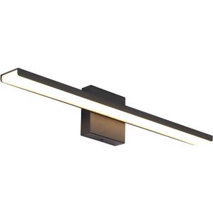 JUSHENG Modern Black Bathroom Vanity Light Fixtures 24" Inch Long Industrial Aluminum LED Bath Wall Light Lamps Over Mirror in Hallway Bedroom Lighting Matte Black 24W 3000K (Black-Warm White)