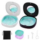 Doboli 2 Pack Retainer Case with Vent Holes, stocking stuffers for gift women men,Compatible with Invisalign,Night Guards,and Mouth Guards Case - Includes Storage Bag,Slim Aligner Remover Tool (Black White)