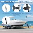 ZHDD Heavy-Duty Side-Mount Boat Trailer Steps with Handrail – 500LB Capacity, Steel Anti-Slip Steps, Compatible with 2"-4" W x 3"-5" H Trailer Tongues, All-Steel Powder Coated (3 Steps)