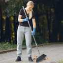 Broom, Outdoor Brooms for Sweeping Indoor, Adjustable 55" Pet Hair Removal Heavy Duty Broom for Floors Home Kitchen Garage Commercial Patio Industrial Snow (Pack of 1)