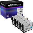 SPEEDYINKS Remanufactured Replacement for Epson 220XL Ink Cartridges 220 XL High Capacity (2 T220XL120 Black 1 T220XL220 Cyan 1 T220XL320 Magenta 1 T220XL420 Yellow 5-Pack) for XP-320 XP 420 WF-2655
