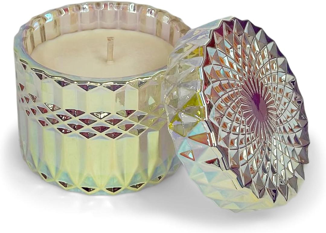 Decorative Jewel Jar Candle, 7 Ounce Premium Hand Poured Natural Soy Wax, Sugared Fig 6 pack