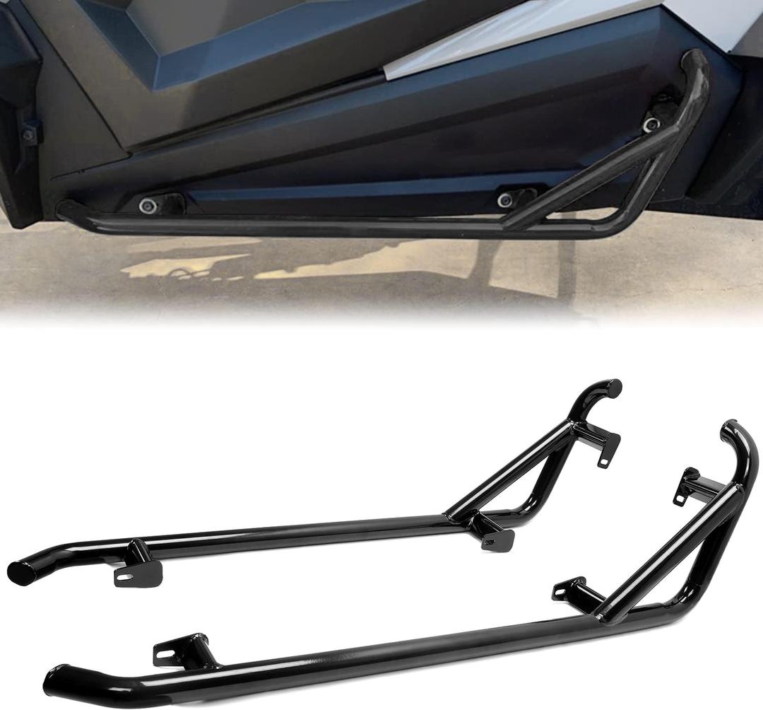ECOTRIC Black Nerf Bars Rock Sliders Compatible with 2014-2023 Polaris RZR XP 1000/ Turbo/Turbo S, RZR 900/900 XC/S 900/ S 1000 (2 Doors) Left & Right Side Steps - 2 Seater