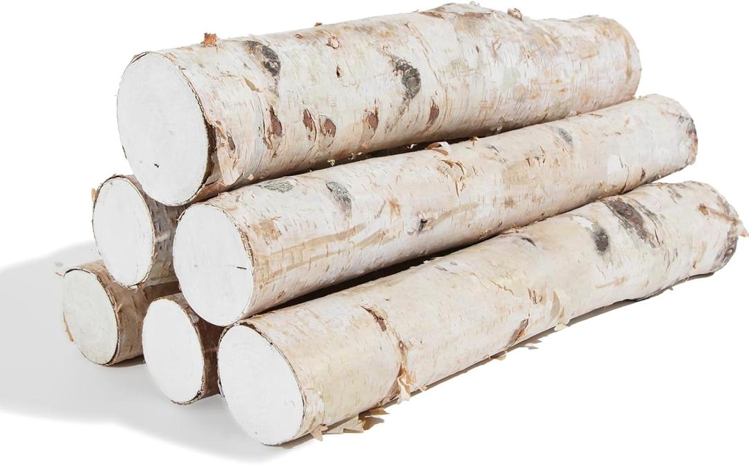6 Pack Birch Logs Decorative Birch Branches Natural Birch Log for Decoration,Crafts,DIY, Fireplace Decor Firewood(Birch Logs:2.3"-3.2" Dia. x 16.5" Length)