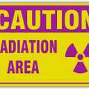 Caution - Radiation Area OSHA Sign with Symbol, 10 x 7 Inches, 120 Mil Plastic, UV Protected, Weather Resistant, Waterproof, Durable Ink, Easy To Mount
