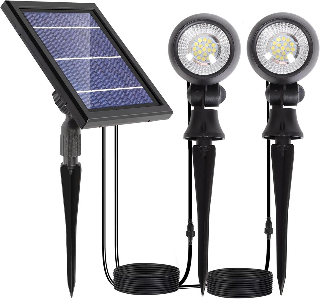 SUNLONG Solar Outdoor Lights,Solar Spot Lights Outdoor Waterproof Solar Spotlight Landscaping for Yard Garden Flag Pathway Trees(Natural White)