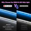 BTF-LIGHTING FCOB COB LED Strip RGBW 6500K 896LED/m 16.4FT DC24V Color Changing Flexible High Density Uniform Light 12mm Width for Home Indoor Decoration(No Adapter or Controller) (RGB+Cool White)