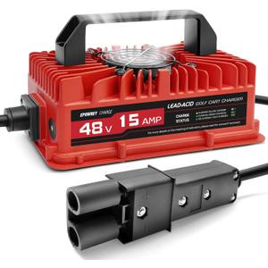 EPOWREY 15 Amp 48 Volt Golf Cart Battery Charger for Yamaha G19-G22 with 2-Pin Plug