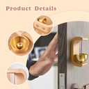 Wooden C-Shaped Wind Chime for Doors, Magnetic Shopkeepers Bell with Adhesive & Magnetic Mount - Wood Doorbell for Refrigerator/Room/Porch/Garden/Backyard/Home Gift