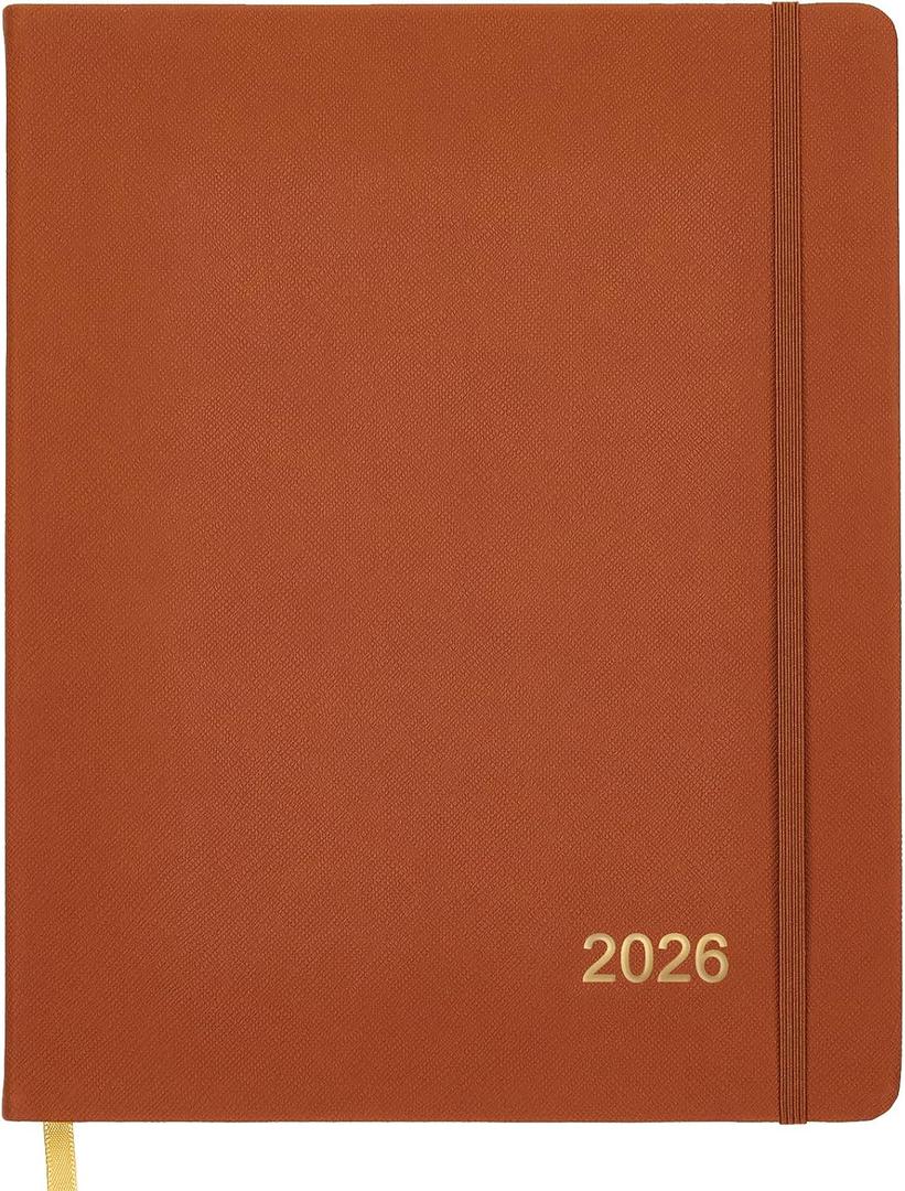 2026 Textured Cover Weekly Monthly Planner, 8"x10": 14 Months (November 2025 - December 2026) / 2026 Calendar / 2026 Weekly Calendar/Weekly Planner Organizer (Brown)