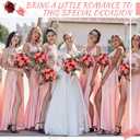 Zeyune 12 Bunches Wedding Bridesmaids Bouquets 144 Heads 7 Inch Artificial Rose Bouquets Silk Fake Flower Bulk with Stems for Valentine's Day Wedding Bridal Shower Home Party Decor(Rose Red)