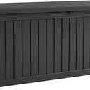 Vixzen 150 Gallon Resin Deck Box, Lockable Outdoor Storage Box for Patio Cushions Storage Furniture,Garden Tools, Pool Supplies, Weatherproof and UV Resistant- Black