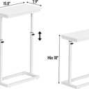 TUTOTAK End Table, Side Table, Tall Couch Table, Sofa Table, Living Room, Bedroom,White TB01BW083