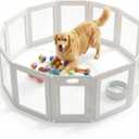 12Pcs Free Angle Plastic Dog Playpen, All-in-One Assemble Playpen Divider, Durable Safety Play Pen Indoors, Puppy, Cat, Small Animal (White, 78.74" × 39.37" × 23.6")