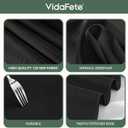 VidaFete Classic Series 10 Pack 120inch Round Polyester Table Cloth, Black