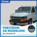 Headlights Assembly for 2003-2023 Chevy Express 1500 2500 3500 GMC Savana 1500 2500 3500 Headlamp Replacement, High/Low Beam W/Bulbs, Driver & Passenger Side, Chrome | With High & Low Beam Bulbs