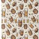 Cheery Beer Mug Throw Blanket Gifts for Women, Soft Fuzzy Warm Cozy Flannel Blankets for Bedroom, Travel, Couch, Home Decor 50x60 in