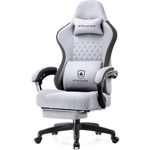 GTPLAYER Gaming Chair, Computer Office Chair with Pocket Spring Cushion, Linkage Armrests and Footrest, High Back Ergonomic Computer Chair with Lumbar Support Task Chair with Footrest (Frostedgray) GTPLAYER Gaming Chair, Computer Office Chair with Pocket Spring Cushion, Linkage Armrests and Footrest, High Back Ergonomic Computer Chair with Lumbar Support Task Chair with Footrest (Frostedgray)
