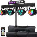 DJ Lights Package with Stand 7.5Ft, DJ Light for Parties Sound Activated, DMX & Remote Control Portable Gig Bar Lights LED Stage Lighting System for Band, Booth, Wedding, Events, Shows (PL-31P(with bag))