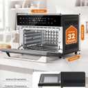 32QT Air Fryer Toaster Oven Combo with Rotisserie, Turbo Convection, Black, 16.9"D x 18"W x 14.4"H