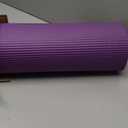 Gaiam Essentials 2/5" Thick (10mm) Yoga & Pilates, Fitness & Exercise Mat with Easy-Cinch Carrier Strap Cusion Support For Fitness and Gym Workouts (Purple)