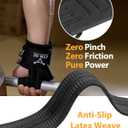 2-in-1 Weight Lifting Straps with D Ring, 7mm Neoprene Padded Wrist Support for Men & Women, Heavy Duty Gym Wrist Straps & Cable Machine Attachment for Gym, Powerlifting, Rows, Pull-ups