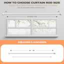 White 2 Pack Adjustable 48-84 inch Curtain Rods, Metal, Wall Mounted, Holds Up to 25 lbs, Easy Install, Ideal for Bedroom, Living Room, etc.