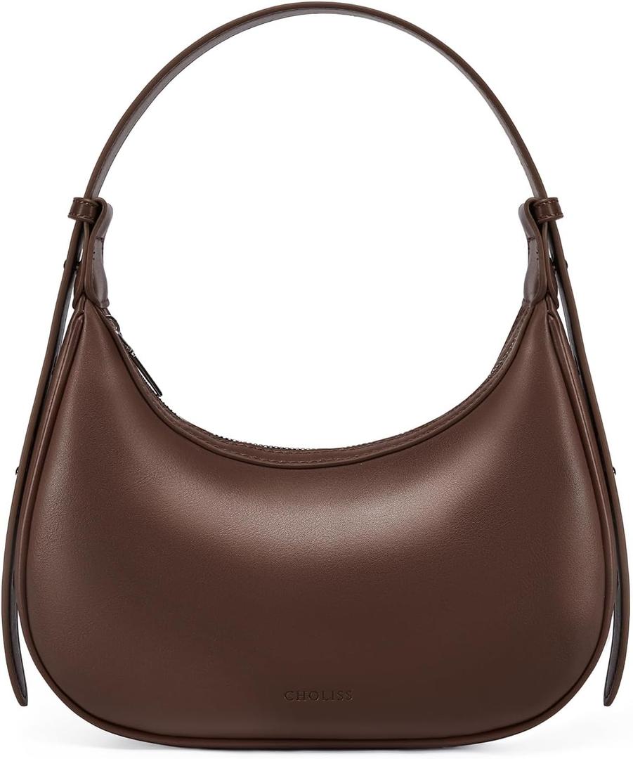 CHOLISS Shoulder Bag for Women RFID Vegan Leather Crescent Hobo Bag Clutch Underarm Purse Top-Handle Travel Handbags (Coffee)