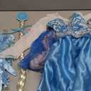 FUNPARTY Princess Costumes Dress Up for Little Girls with Wig,Crown,Mace,Gloves Accessories Age of 3-12 Years (Blue)