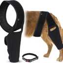 Augot Dog Knee Brace for ACL Hind Leg with Metal Spring Support, ACL Brace for Dogs Rear Leg Tear CCL with Dog Pull Collar, Support for Medium and Large DogsSize XL
