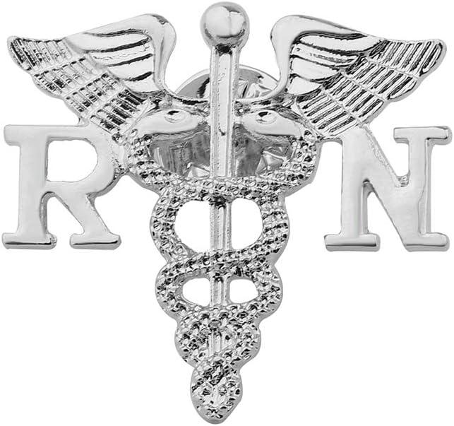 Nurse Jewelry RN Brooch Label Pin Registered Nurse Emblem Pin Medicine Caduceus Angel Nursing Gift For Doctor Nurse (RN Brooch Pin)