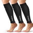 NEWZILL Compression Calf Sleeves (20-30mmHg) for Men & Women Perfect Option to Compression Socks for Running Travel Nursing (L/XL), [3-pairs] Solid Black)