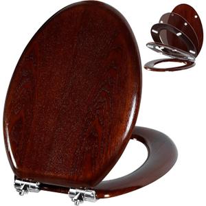 Angel Shield ELONGATED Toilet Seat Wood(Dark Walnut)