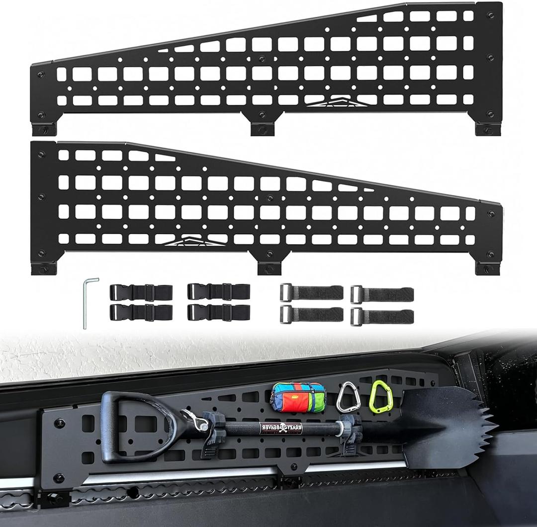 MusixiA 2 Pack Molle Side Panels for Tesla Cybertruck 2024 2025 2026
Aluminum, w/ 8 Mounting Straps, Truck Bed Storage Organizer Kit, No Drilling
