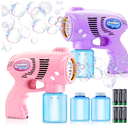 JOYIN 2 Bubble Guns with 2 Bottles Refill Solution, Bubble Machine Gun for Kids, Toddlers, Party Favors, Summer, Outdoors Activity, Wedding, Easter, Birthday Gift